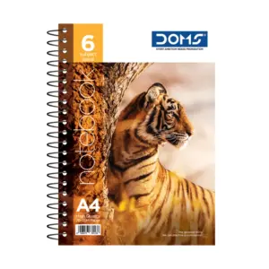 DOMS 6 Subject Spiral Notebook(Wild Life Animals Series)